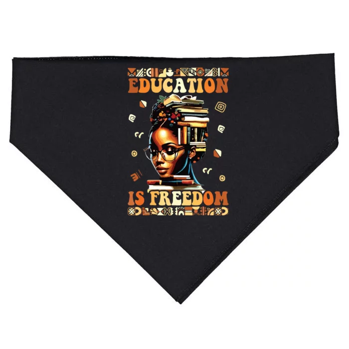 Black History Month Shirts Education Is Freedom Teacher USA-Made Doggie Bandana