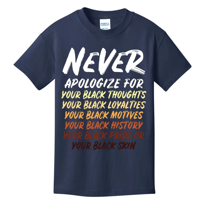 Black History Month Not Sorry For Being Black Women Kids T-Shirt