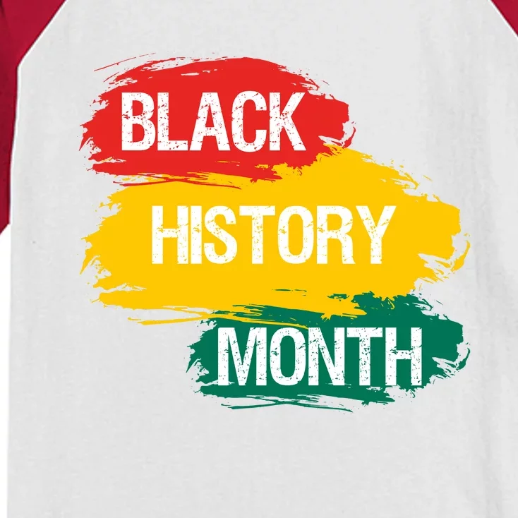 Black History Month African American Black Fist February UNIA Flag Kids Colorblock Raglan Jersey