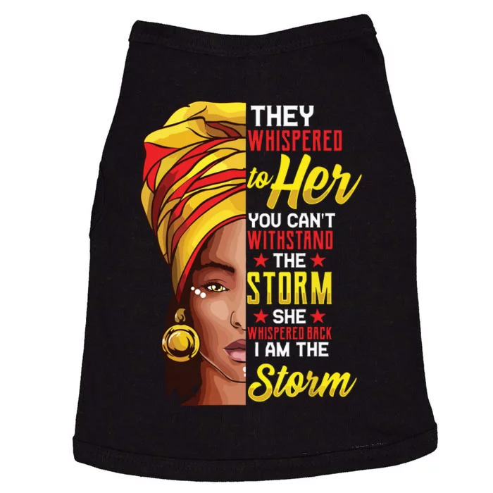 Black History Month African Woman Afro I Am The Storm Doggie Tank