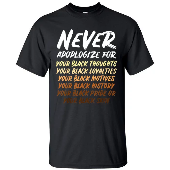 Black History Month Not Sorry For Being Black: & Womens Tall T-Shirt