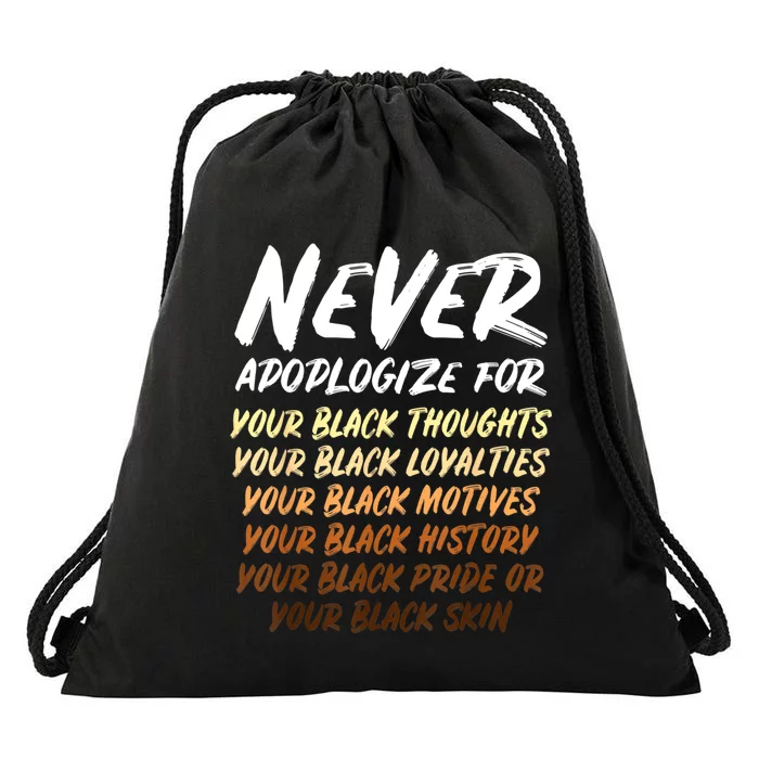 Black History Month Not Sorry For Being Black: & Womens Drawstring Bag