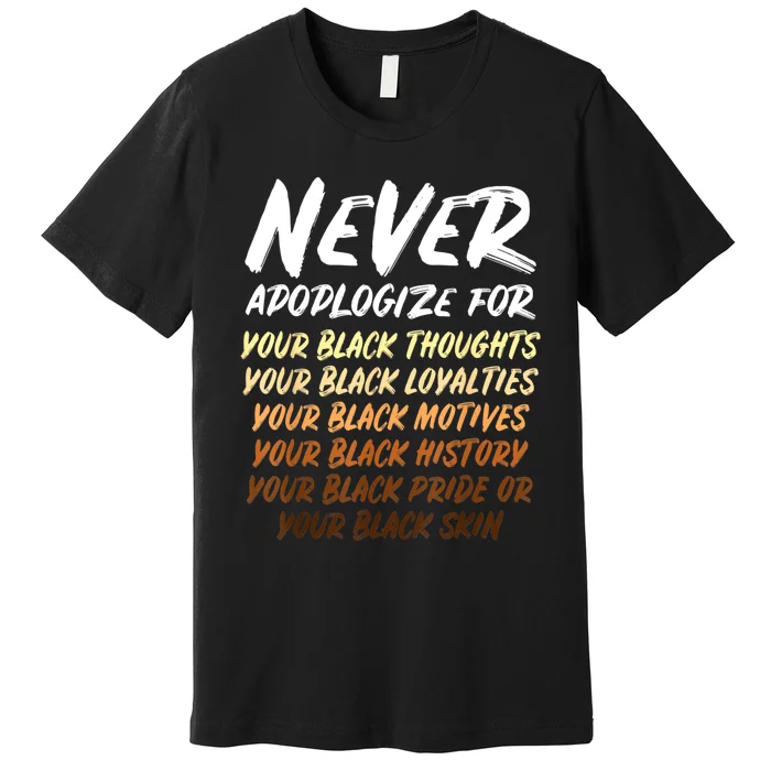 Black History Month Not Sorry For Being Black: & Womens Premium T-Shirt