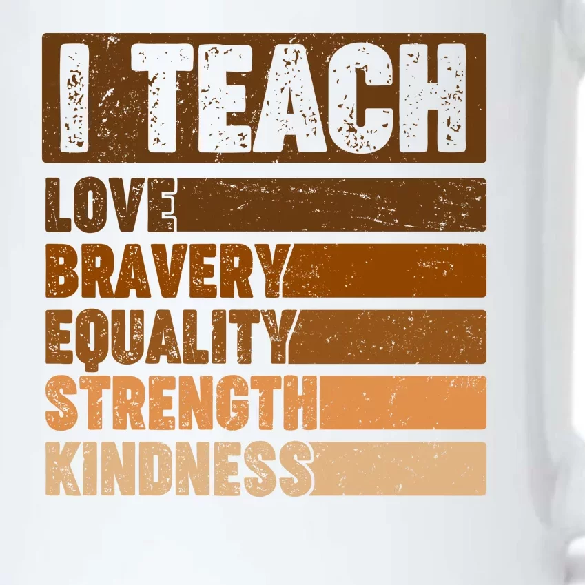 Black History Month I Teach Love Bravery Equality Strength Kindness Black Color Changing Mug