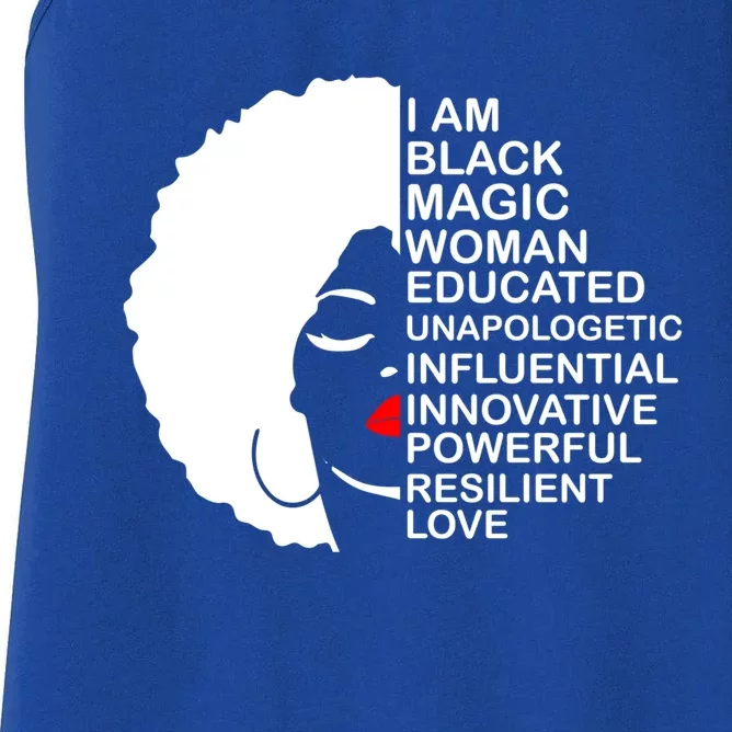 Black History Month Educated Motivated Melanated Black Gift Women's Racerback Tank