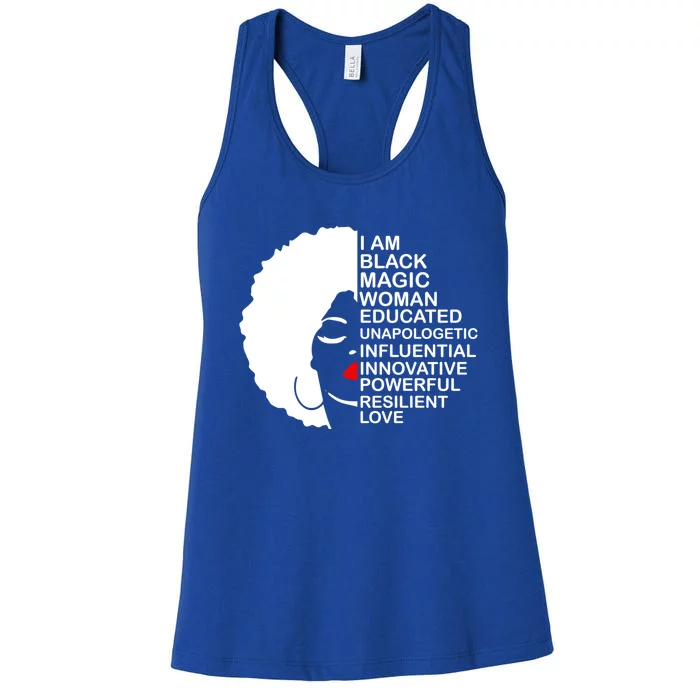 Black History Month Educated Motivated Melanated Black Gift Women's Racerback Tank