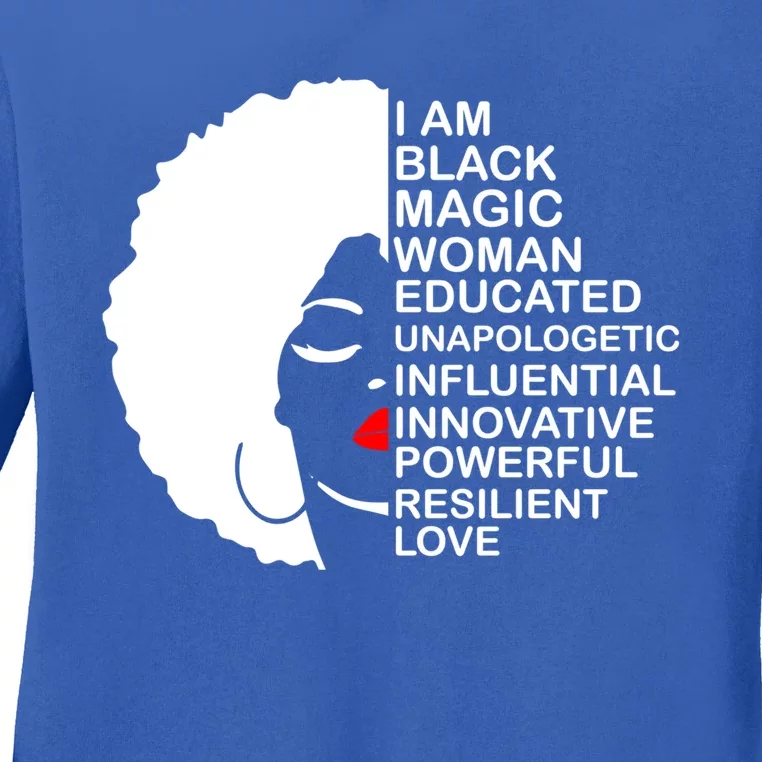 Black History Month Educated Motivated Melanated Black Gift Ladies Long Sleeve Shirt