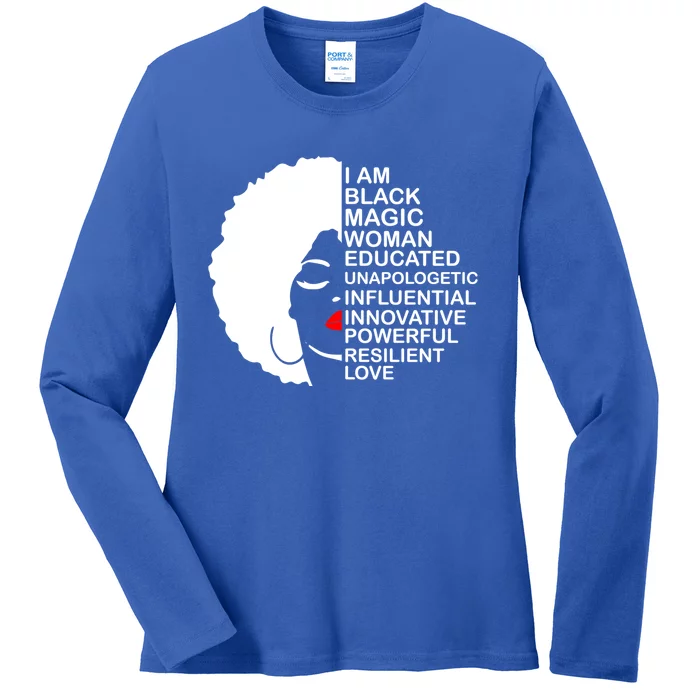 Black History Month Educated Motivated Melanated Black Gift Ladies Long Sleeve Shirt