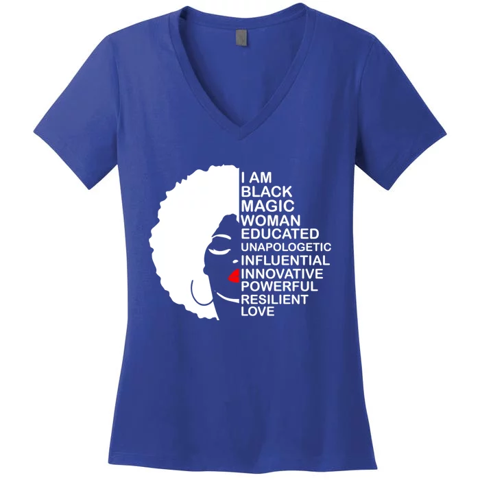 Black History Month Educated Motivated Melanated Black Gift Women's V-Neck T-Shirt