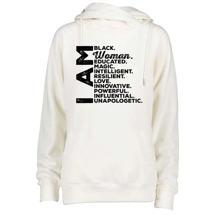 Black History Month I Am Black Gift Womens Funnel Neck Pullover Hood