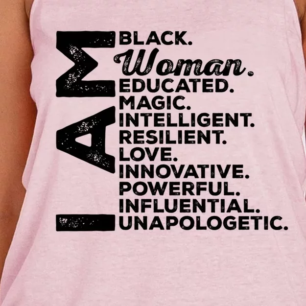 Black History Month I Am Black Gift Women's Knotted Racerback Tank