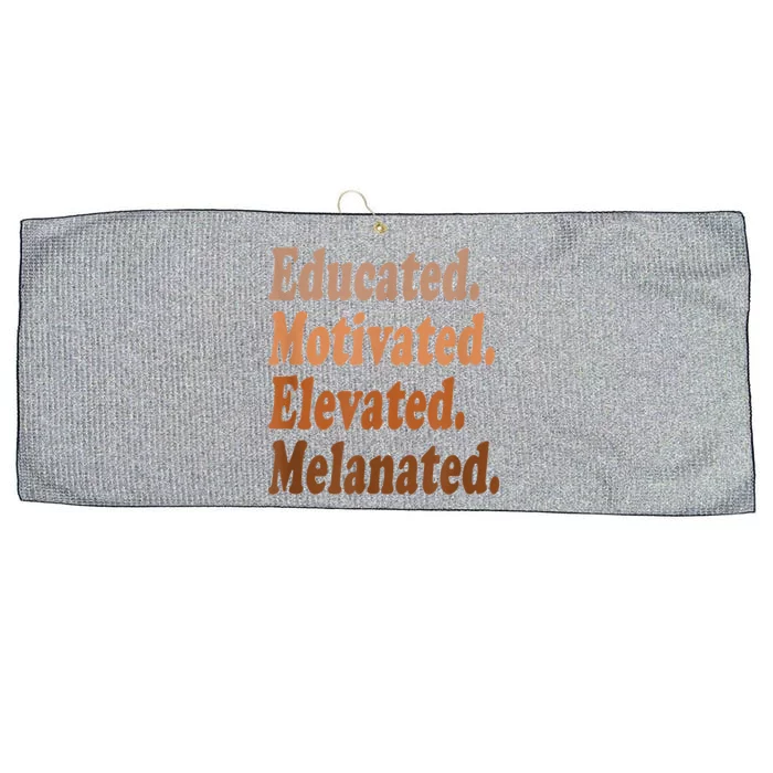 Black History Month Educated Motivated Elevated Melanated Large Microfiber Waffle Golf Towel