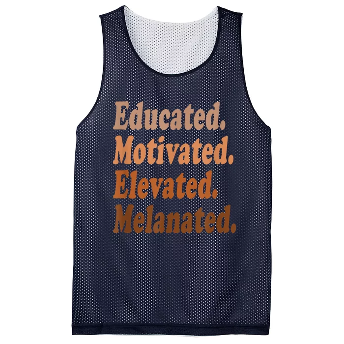 Black History Month Educated Motivated Elevated Melanated Mesh Reversible Basketball Jersey Tank