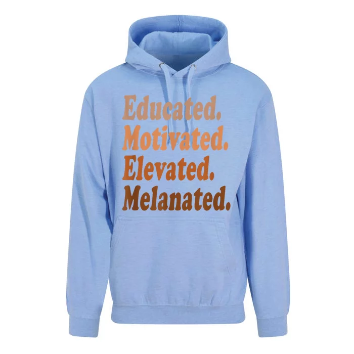 Black History Month Educated Motivated Elevated Melanated Unisex Surf Hoodie