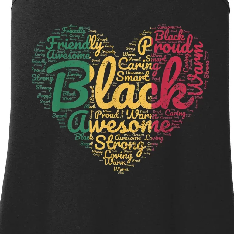 Black History Month African Proud Afro Valentines Day Ladies Essential Tank