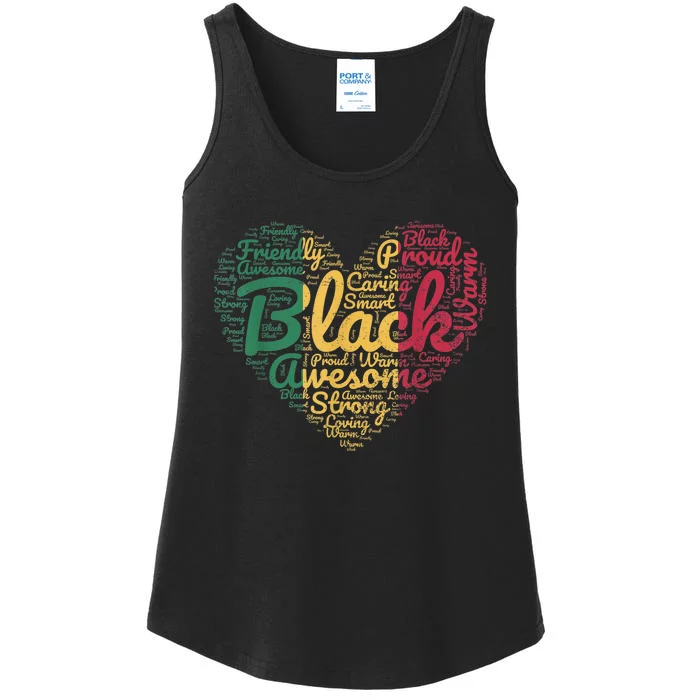 Black History Month African Proud Afro Valentines Day Ladies Essential Tank