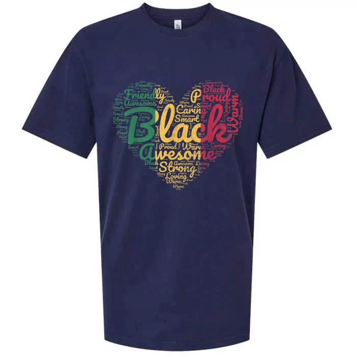 Black History Month African Proud Afro Valentines Day Sueded Cloud Jersey T-Shirt