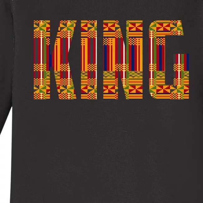 Black History Month Shirts Funny African King Gift Cool Kente Cloth Lover Baby Long Sleeve Bodysuit