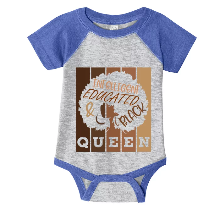 Black History Month Intelligent Black And Educated Queen Gift Infant Baby Jersey Bodysuit