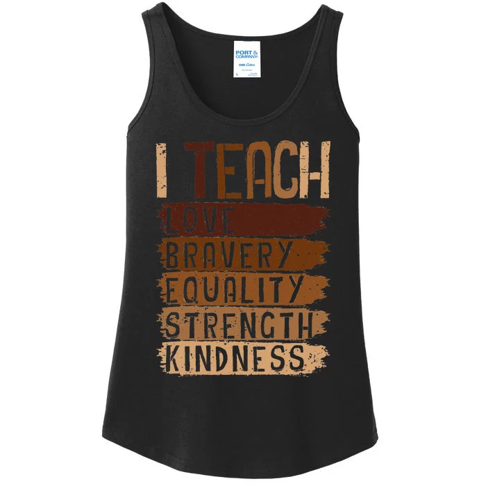 Black History Month Teach Black History Teacher Juneteenth Ladies Essential Tank