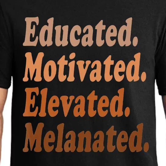 Black History Month Educated Motivated Elevated Melanated Pajama Set