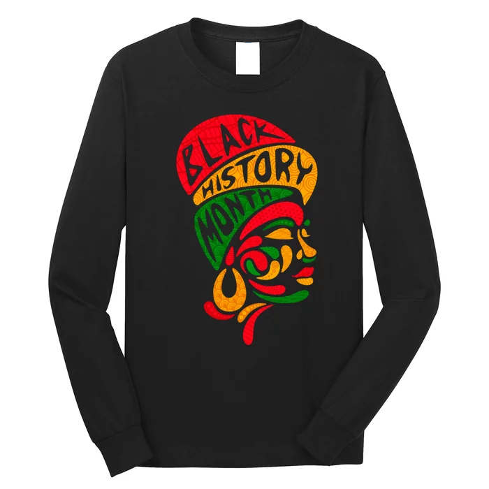 Black History Month African Woman Afro Long Sleeve Shirt