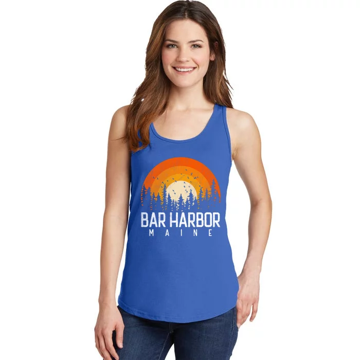 Bar Harbor Maine Me Gift Retro Vintage 70s 80s 90s Gift Ladies Essential Tank