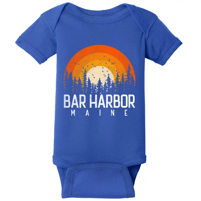 Bar Harbor Maine Me Gift Retro Vintage 70s 80s 90s Gift Baby Bodysuit