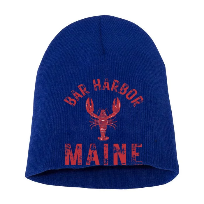 Bar Harbor Maine Lobster Travel Acadia Vintage Gift Short Acrylic Beanie