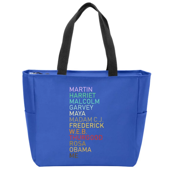 Black History Month Black Leader's Graphic Design Zip Tote Bag