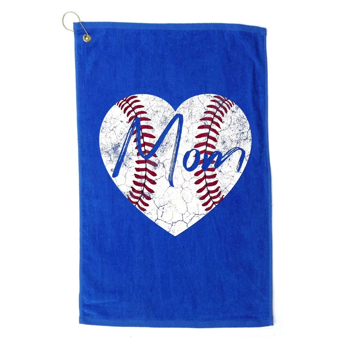 Baseball Heart Mom Softball Mother's Day Christmas Gift Funny Gift Platinum Collection Golf Towel