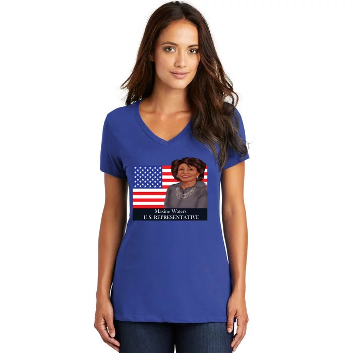 Black History Month Leader Maxine Waters Gift Women's V-Neck T-Shirt