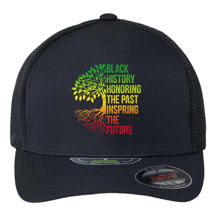 Black History Month Honoring Past Inspiring Future Flexfit Unipanel Trucker Cap