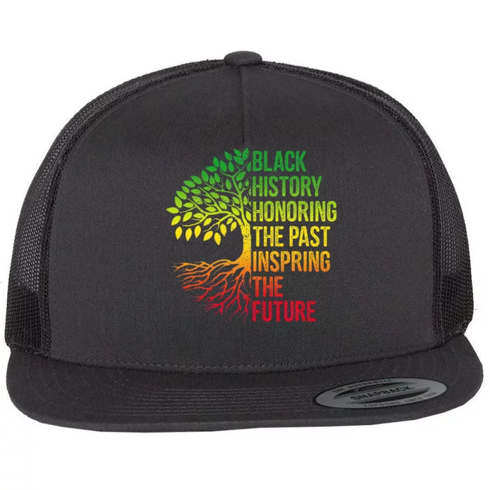 Black History Month Honoring Past Inspiring Future Flat Bill Trucker Hat