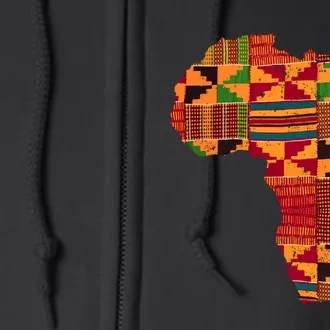 Black History Month Shirts Cool Africa Map Kente Cloth Gift African Lover Full Zip Hoodie