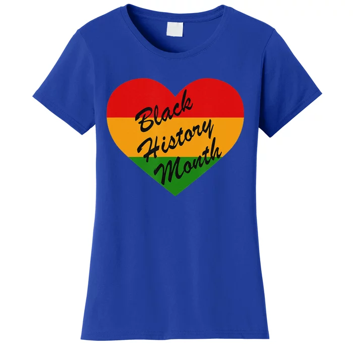 Black History Month Heart Love Funny Pride Women's T-Shirt