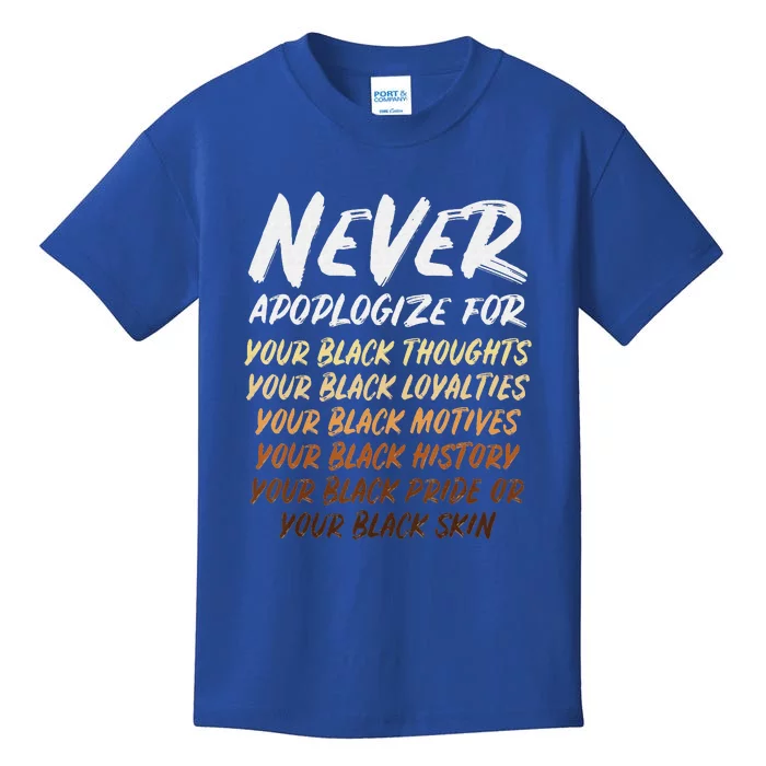 Black History Month Not Sorry For Being Black Kids T-Shirt