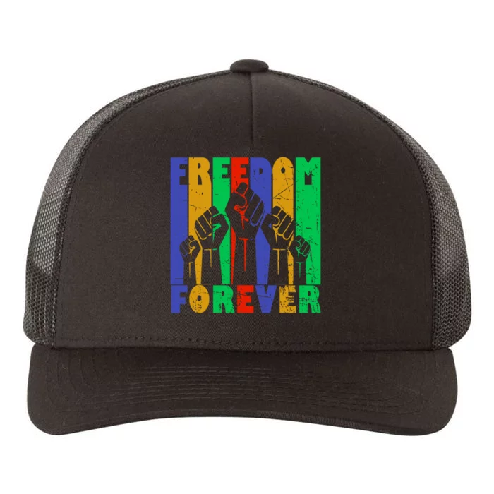 Black History Month Celebration Freedom Forever Yupoong Adult 5-Panel Trucker Hat