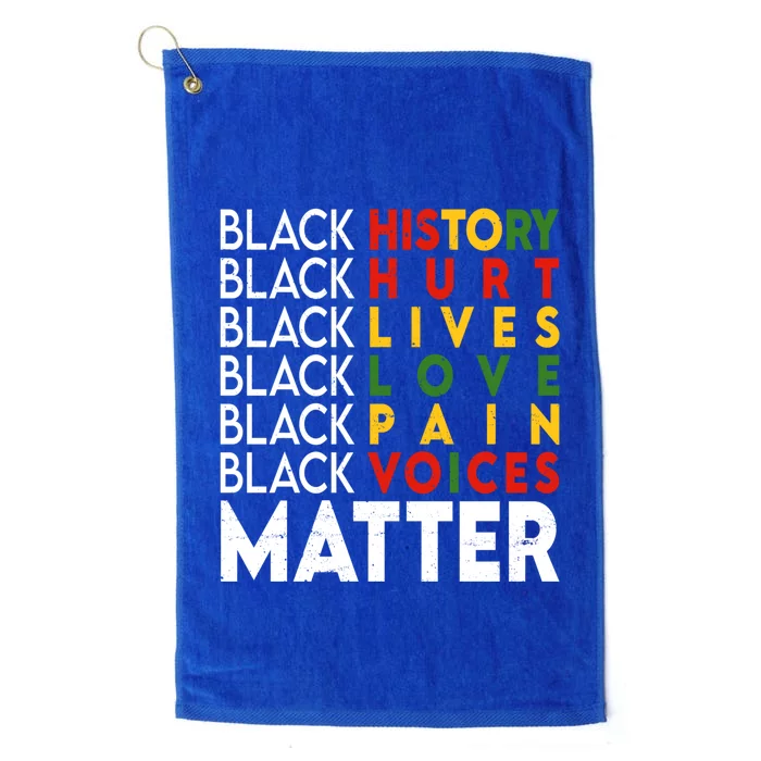 Black History Month Black Matters Juneteenth Freedom Gift Platinum Collection Golf Towel