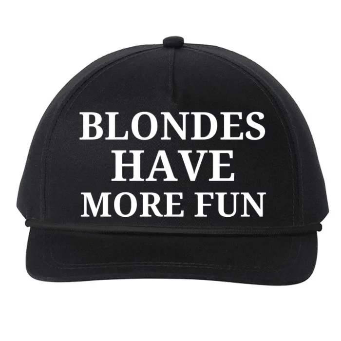 Blondes Have More Fun Snapback Five-Panel Rope Hat