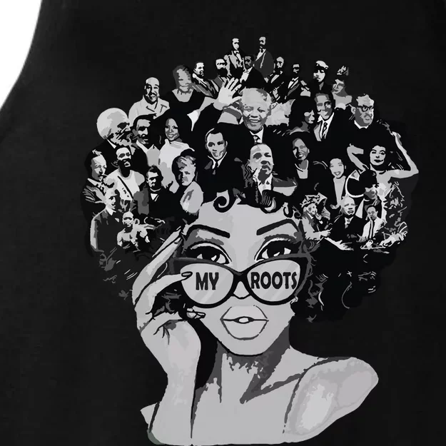 Black History Month I Love My Roots Back Powerful Blm Ladies Tri-Blend Wicking Tank