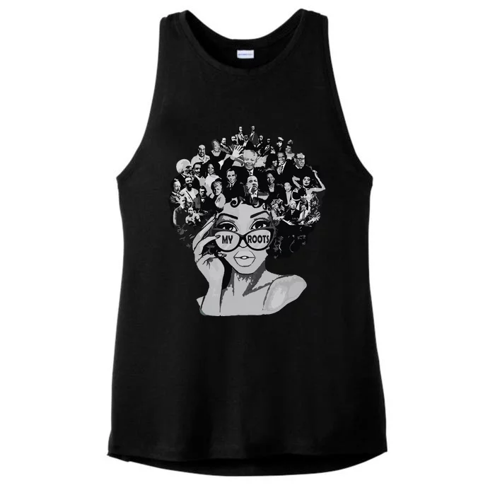 Black History Month I Love My Roots Back Powerful Blm Ladies Tri-Blend Wicking Tank