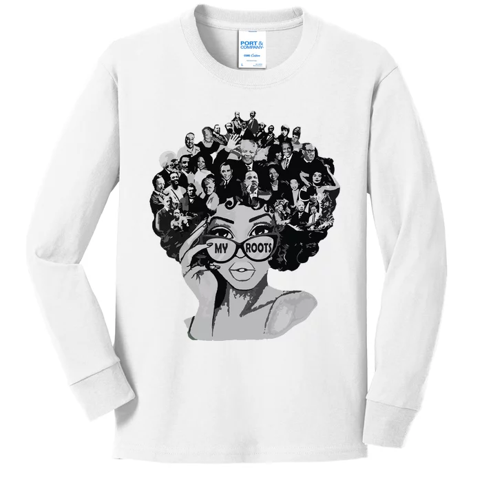 Black History Month I Love My Roots Back Powerful Blm Kids Long Sleeve Shirt