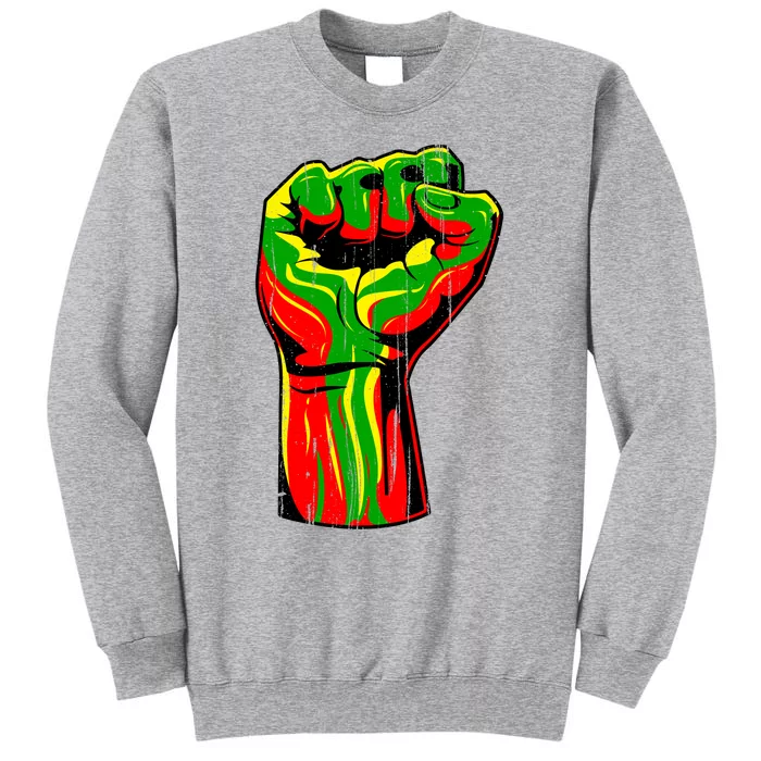 Black History Month Fist African American Gift Tall Sweatshirt