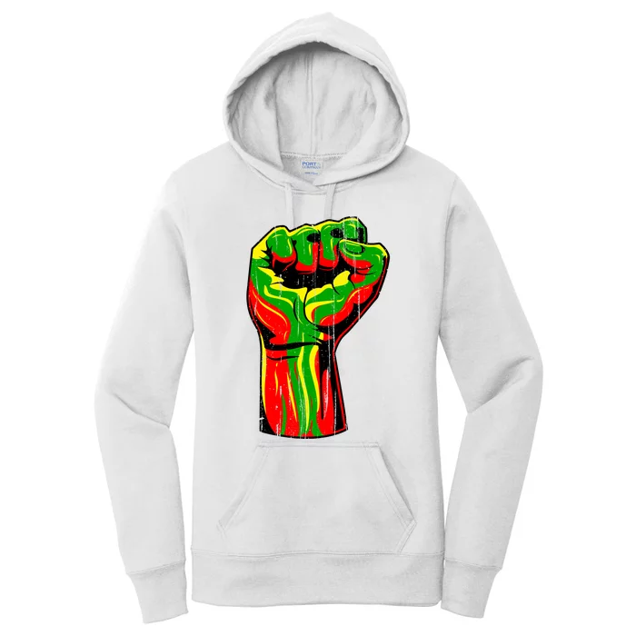 Black History Month Fist African American Gift Women's Pullover Hoodie