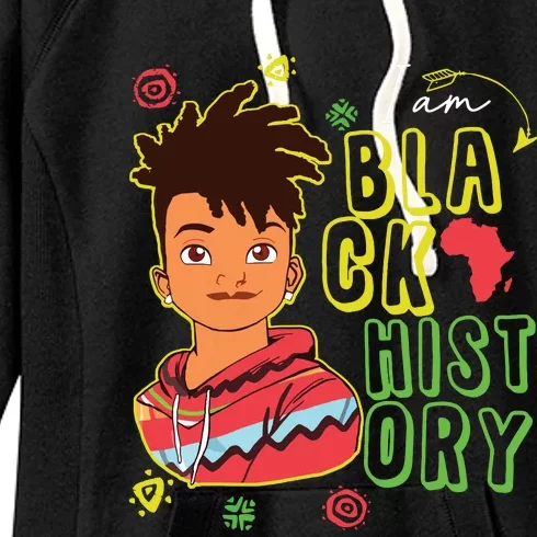 Black History Month Boy I Am African American Women's Fleece Hoodie