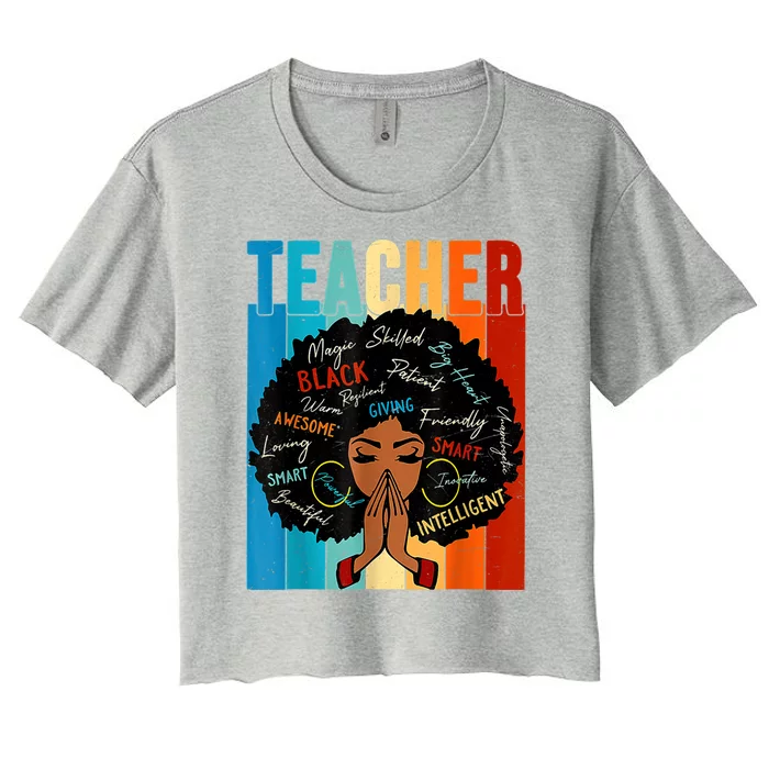 Black History Month Shirts Teacher Women's Crop Top Tee