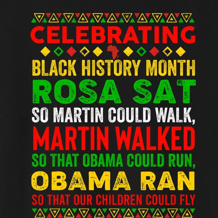 Black History Month Rosa Sat So Martin Could Walk Women's Crop Top Tee