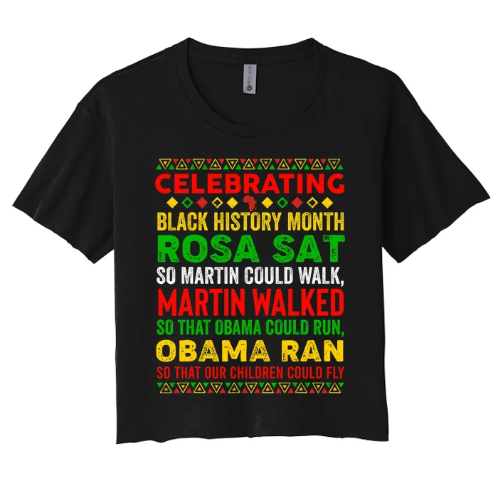 Black History Month Rosa Sat So Martin Could Walk Women's Crop Top Tee