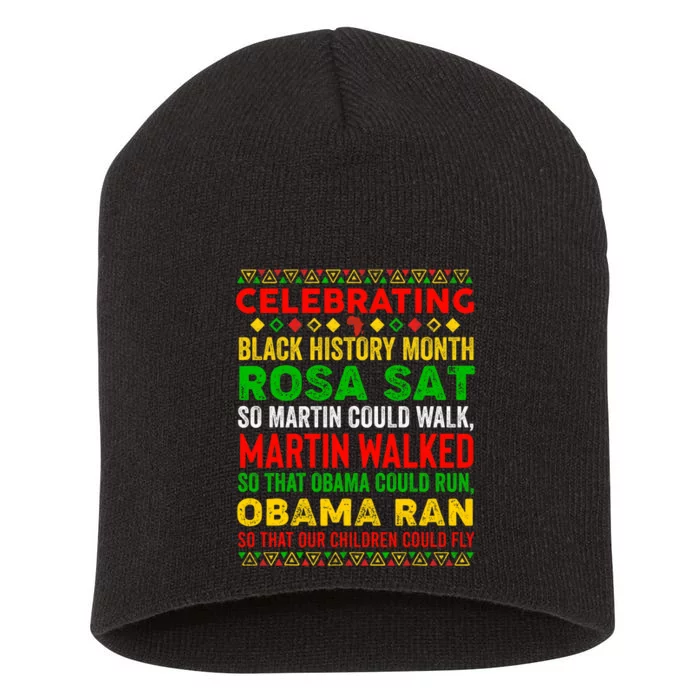 Black History Month Rosa Sat So Martin Could Walk Short Acrylic Beanie